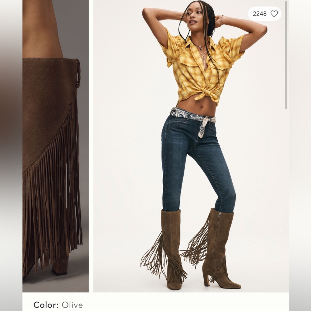 Dolce Vita Giano Suede Fringe Boots - Picture 3 of 3